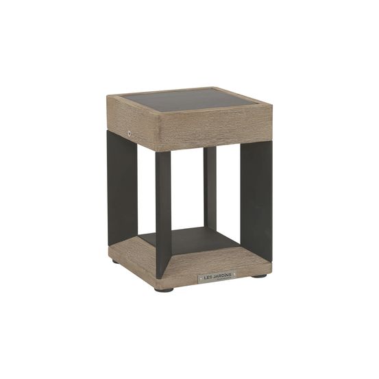 Lampe solaire extérieure centre de table tekalu en aluminium noir et duratek