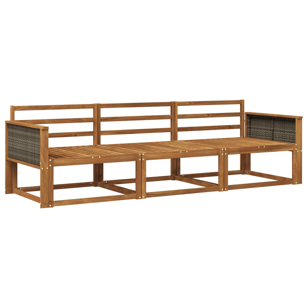Ensemble de canapés d'extérieur 3 pcs naturel