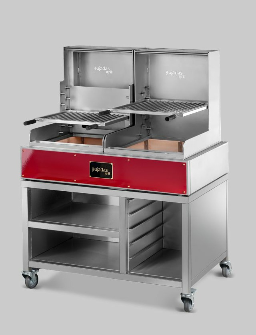 Grill ouvert lite - grille en fil rond - 1 brûleur à bois - pujadas