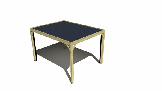 Carport bois • 3m x 4m • indépendante • sens profondeur • livraison comprise