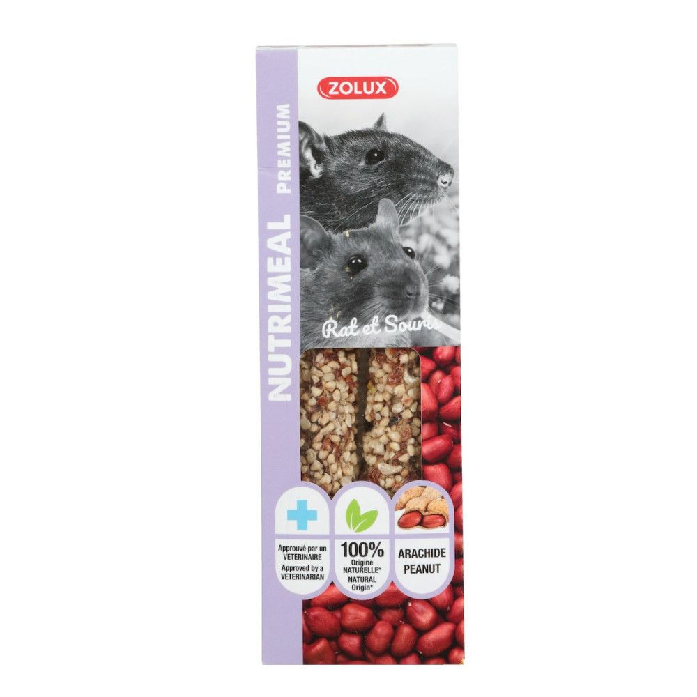 Friandises 2 sticks premium arachide pour rat et souris, pour rongeur
