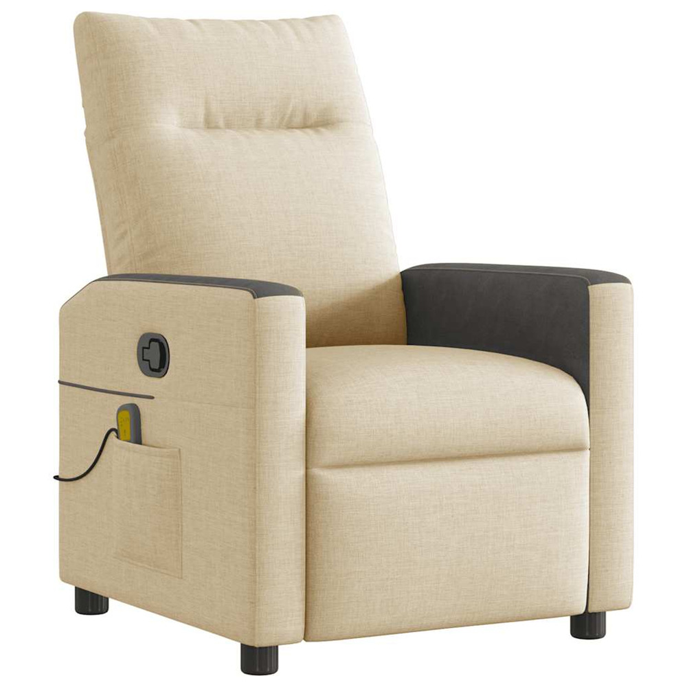 Fauteuil de massage inclinable crème tissu