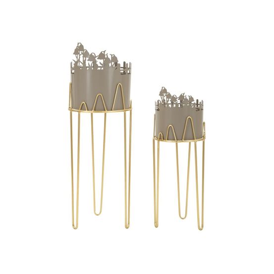 Lot de 2 cache-pots sur pied