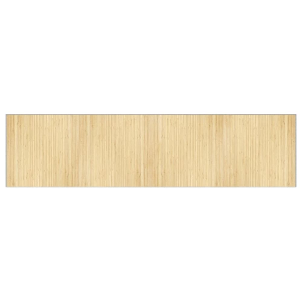 Tapis rectangulaire naturel clair 100x400 cm bambou