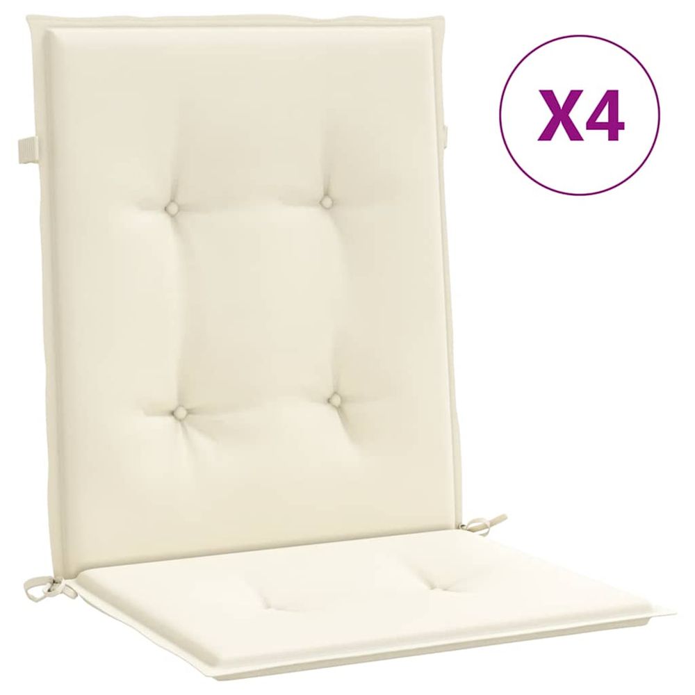 Coussins de chaise de jardin 4 pc crème 100 x 50 x 3 cm