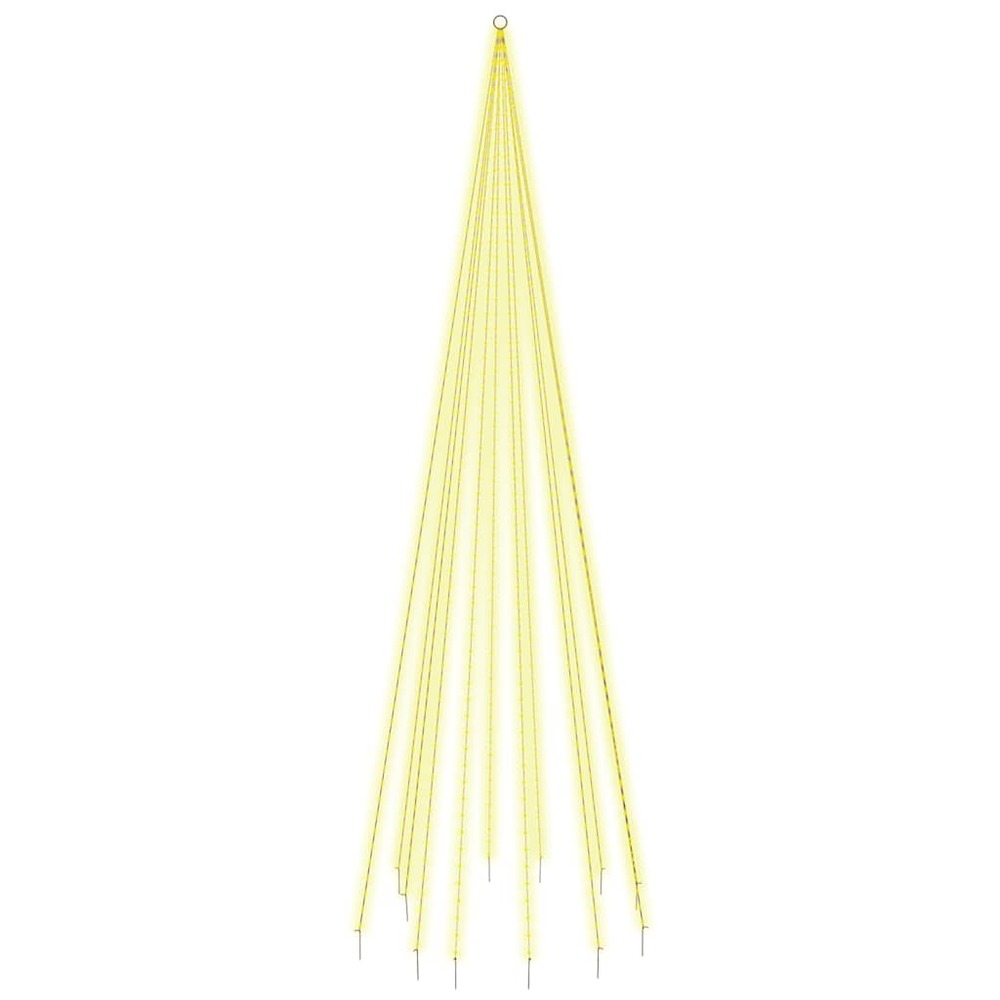 Sapin de noël sur mât de drapeau 732 led blanc chaud 500 cm