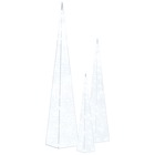 Jeu de cônes lumineux à led acrylique blanc froid 30/45/60 cm