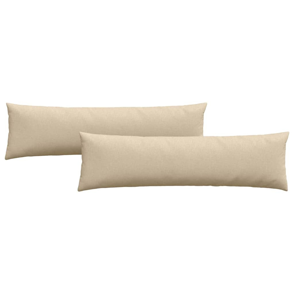Coussins de canapé 2 pcs crème 145 x 40 cm tissu