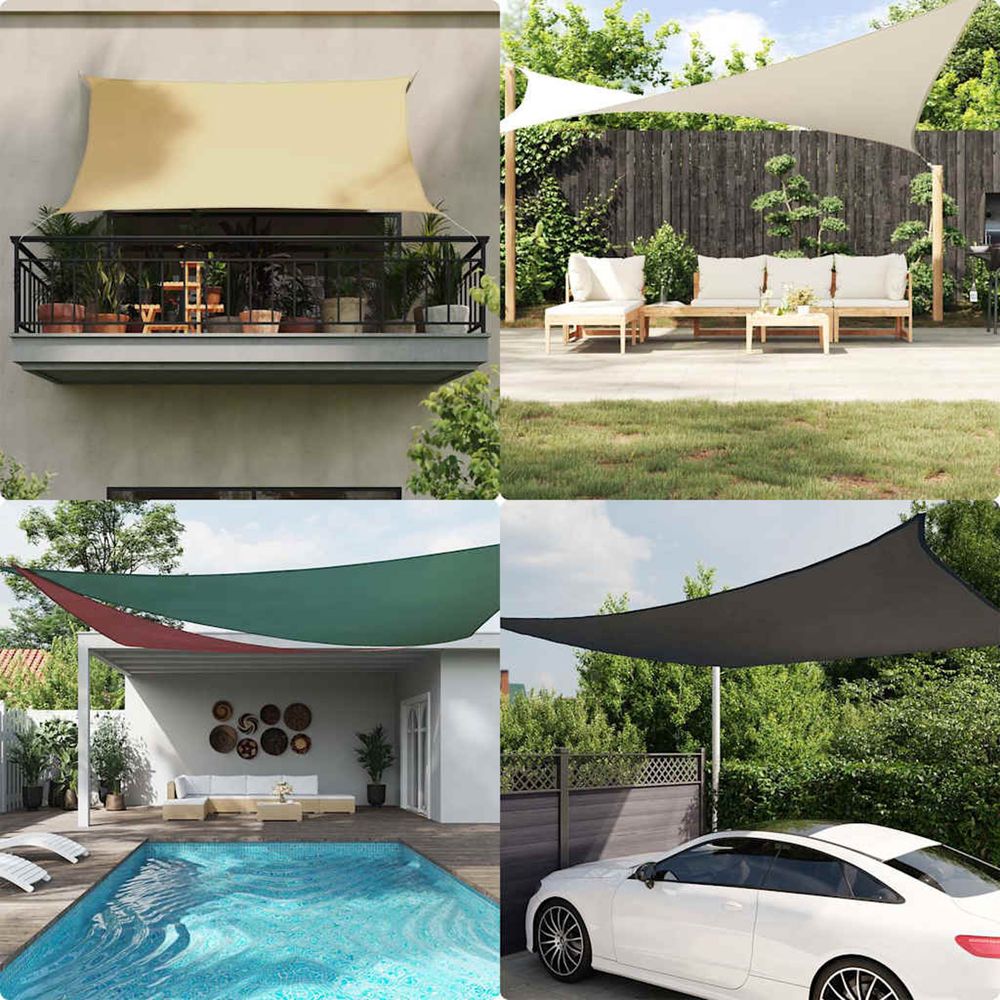 Voile de parasol tissu oxford triangulaire 3,5x3,5x4,9 m taupe