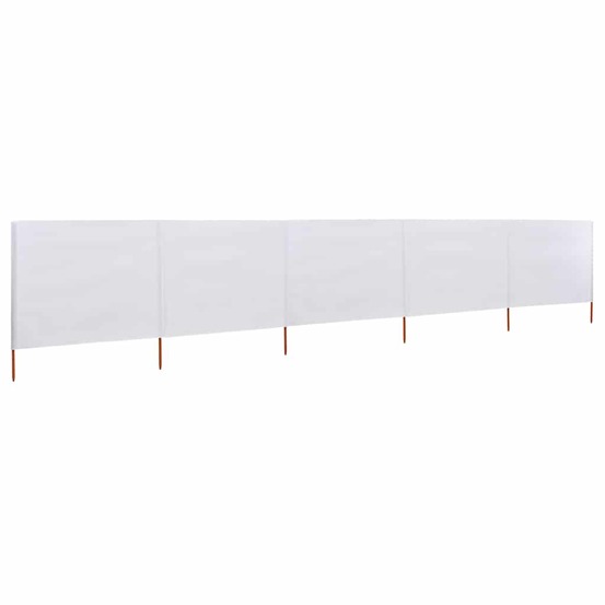 Paravent 5 panneaux tissu 600 x 80 cm blanc sable