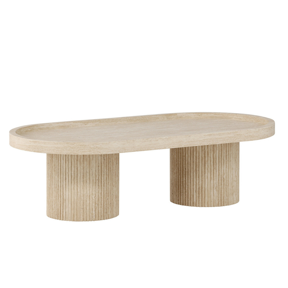 Table basse effet travertin 