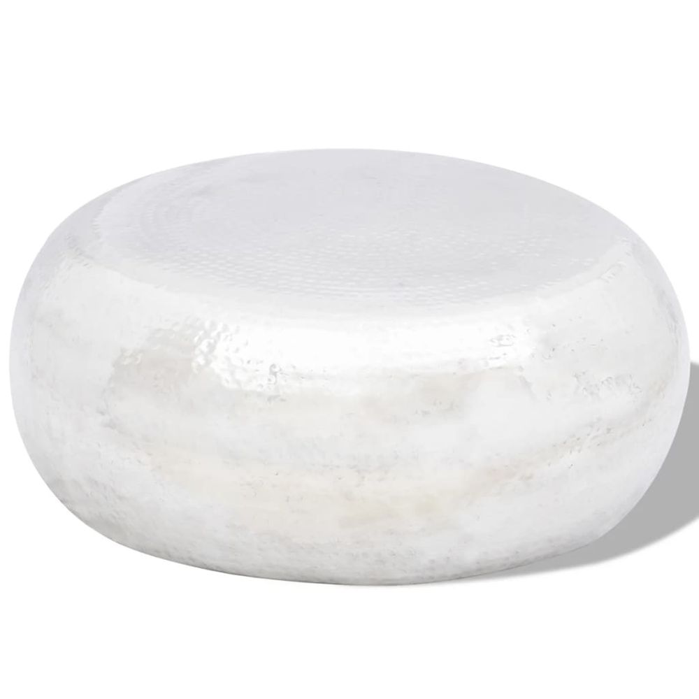 Table basse martelÃ©e en aluminium ArgentÃ©