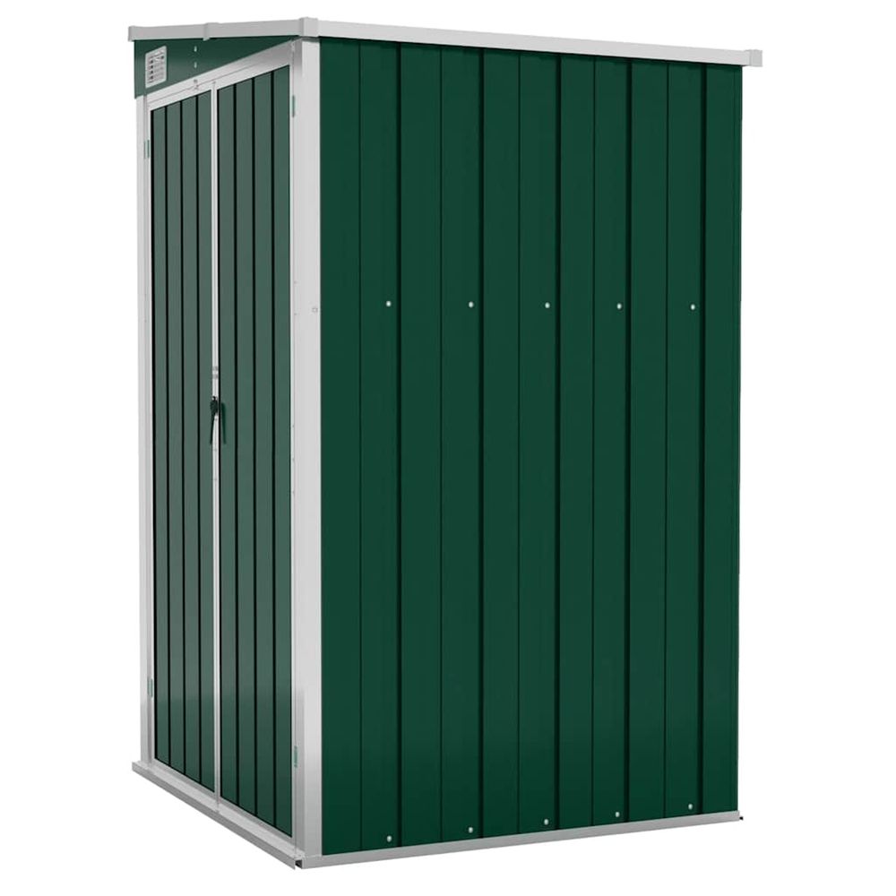 Remise de jardin murale vert 118x100x178 cm métal galvanisé