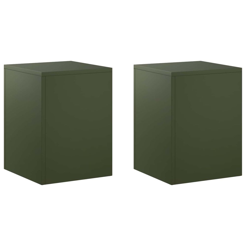 Support de plante 2 pcs vert olive 30 x 30 x 40 cm acier