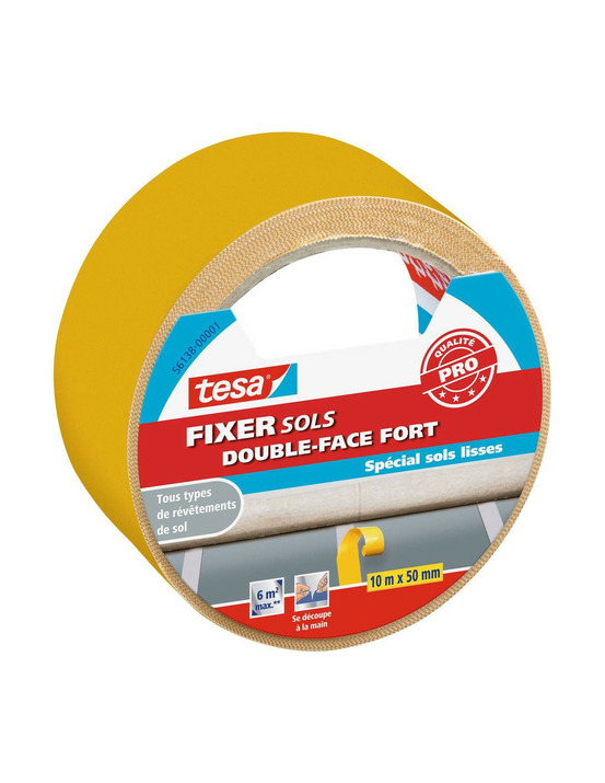 Fixer sols - double face fort spécial sols lisses 10mx50mm - tesa