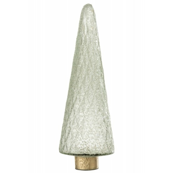 Sapin de noël décoratif en verre transparent 12x12x32 cm h32