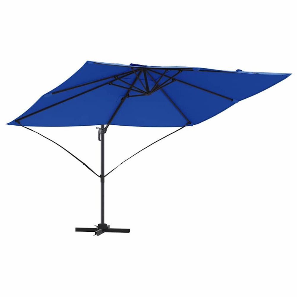 Parasol 351 x 250 x 260 cm polyester et aluminium azur