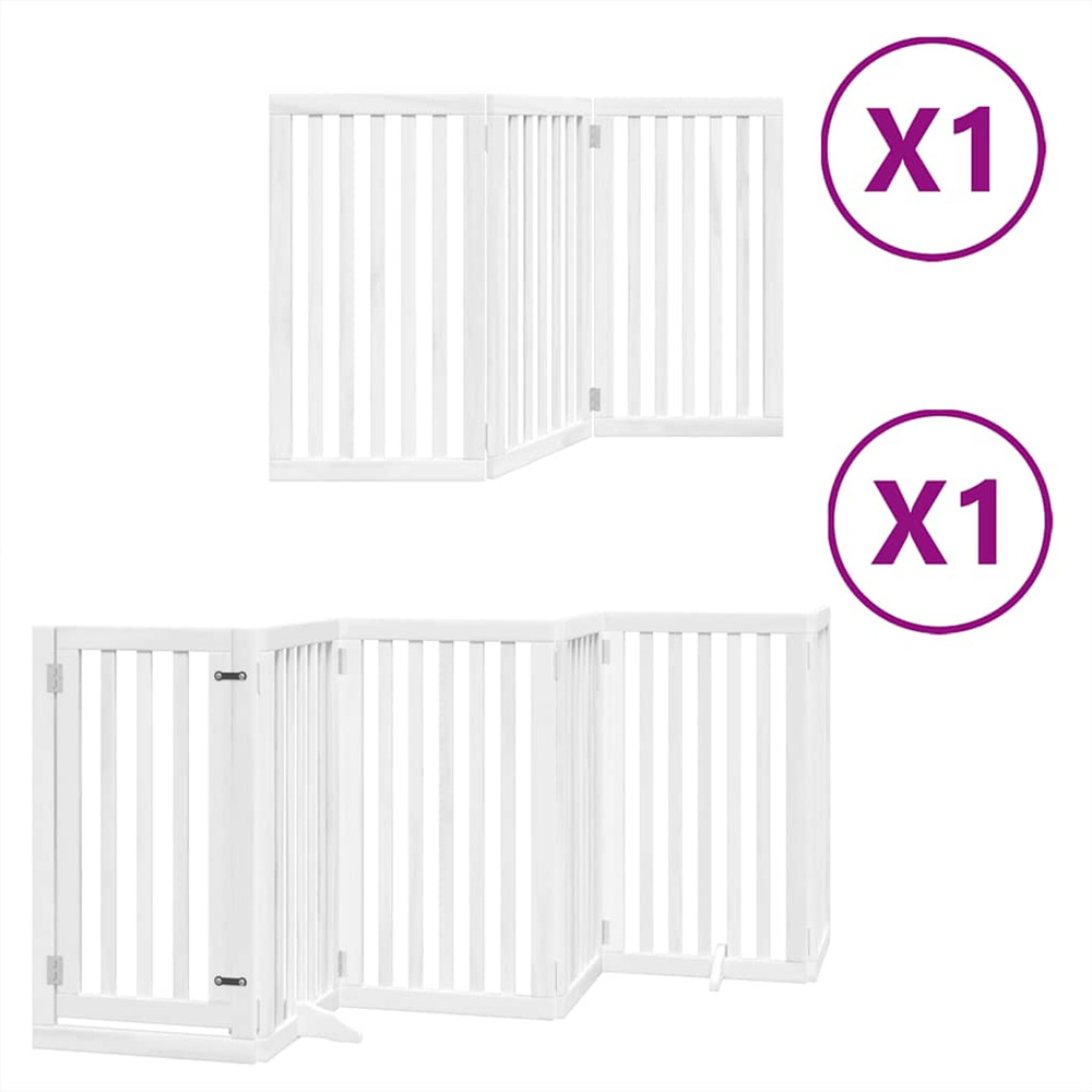 Barrière pour chien porte pliable 9panneaux blanc bois peuplier
