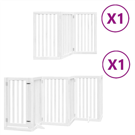 Barrière pour chien porte pliable 9panneaux blanc bois peuplier