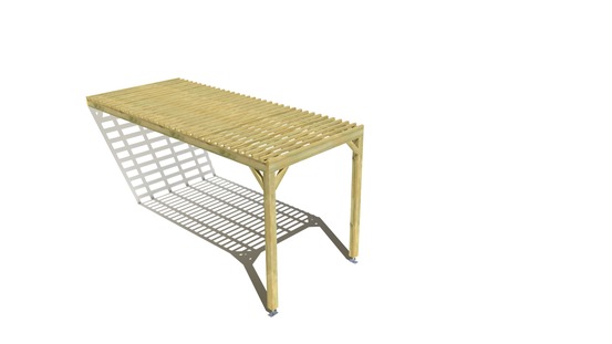 Pergola bois • 2m x 5m • adossée • sens profondeur • lattage bois • livraison comprise