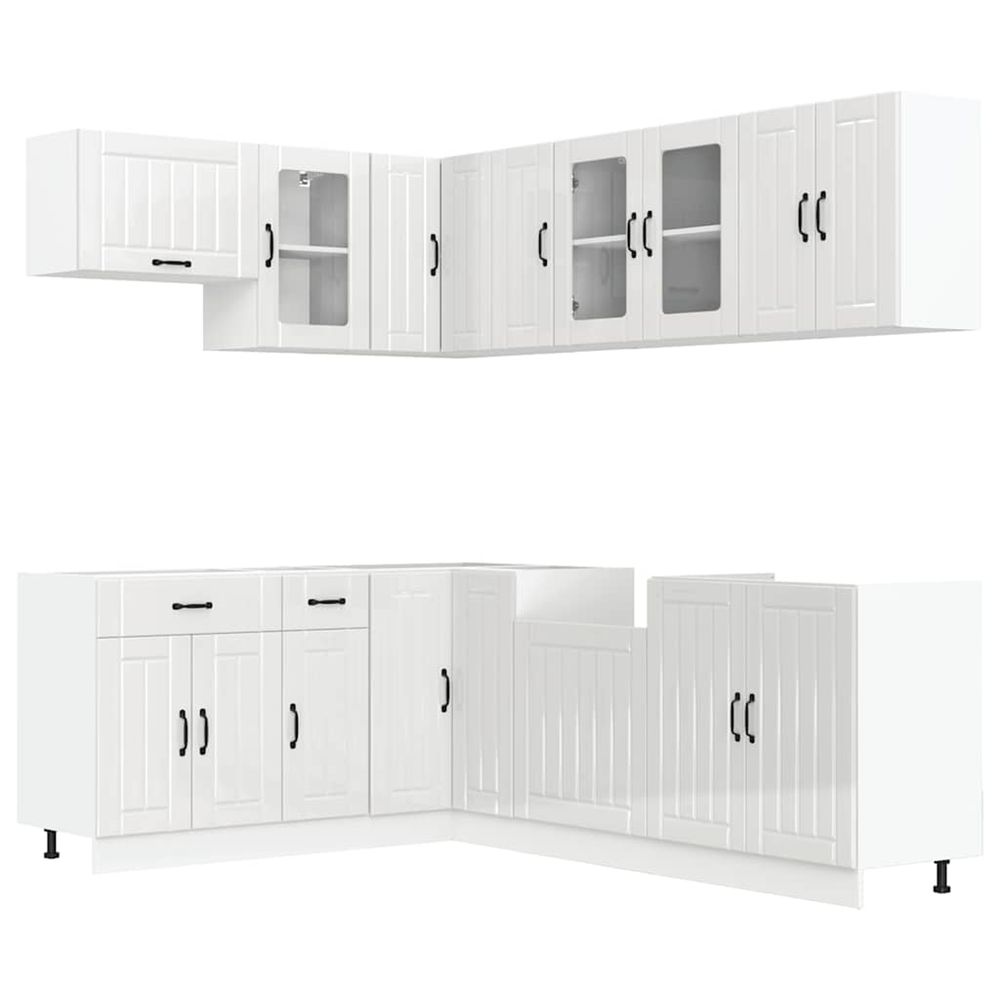 Ensemble d'armoires de cuisine 11 pcs lucca bois d'ingénierie