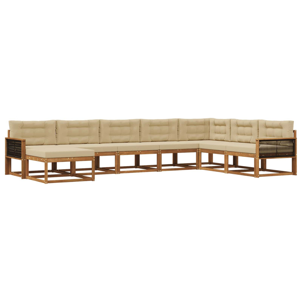 Ensemble de canapés d'extérieur 8 pcs naturel et beige