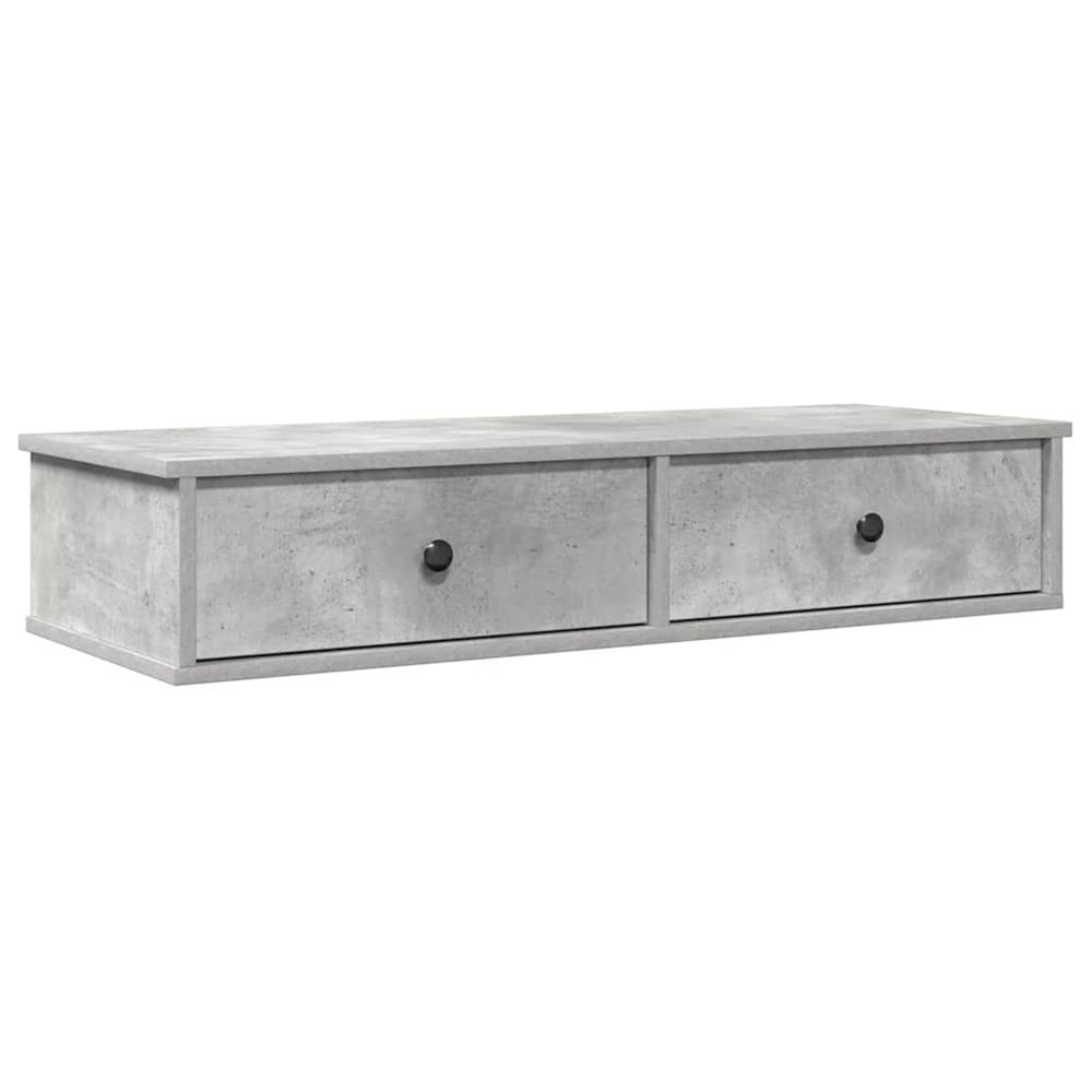 Étagère murale avec tiroirs gris béton bois d'ingénierie