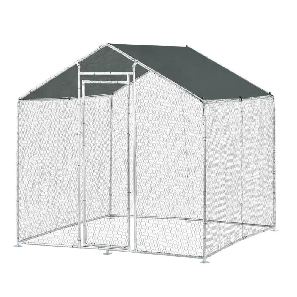Enclos pour volailles 2x2x2m - 4m² en tube galvanisé et toile pe imperméable