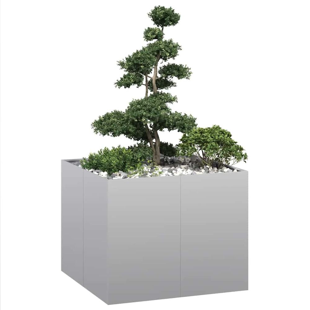 Très haut potager carré acier galvanisé jardin 100x100x80 cm