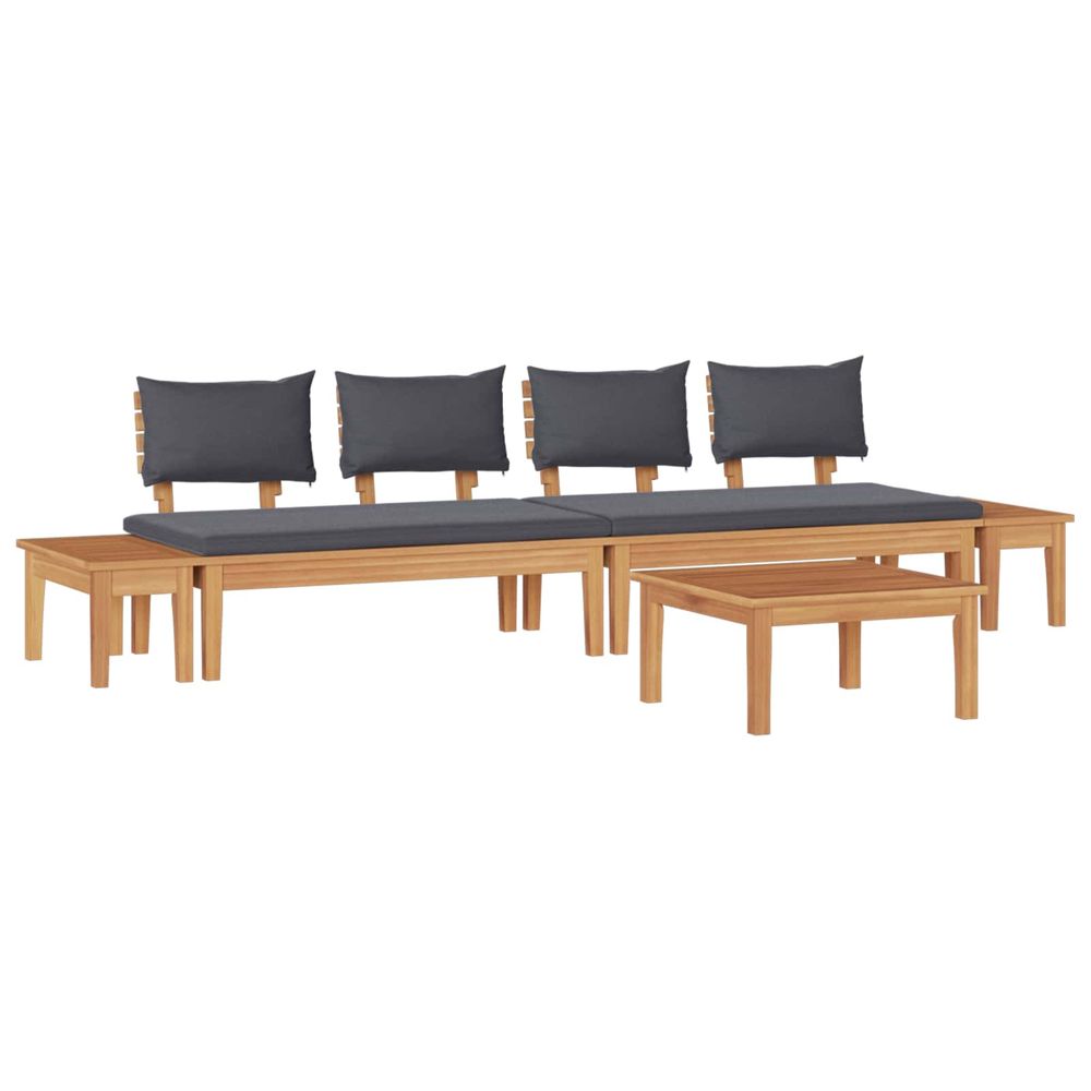 Ensemble de canapé de jardin 5 pc marron et gris