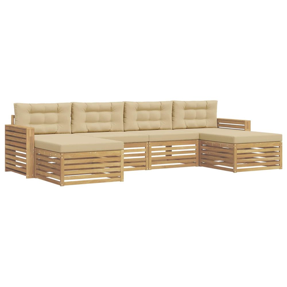 Ensemble de canapés d'extérieur 6 pc blanc et beige