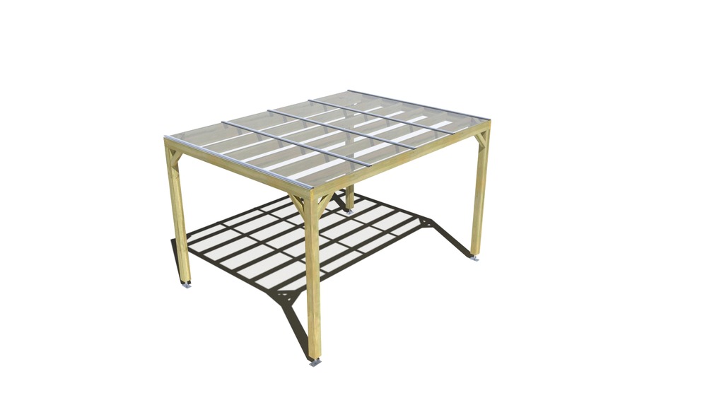 Pergola bois • 4m x 3m • indépendante • sens largeur • couverture étanche transparente incluse • livraison comprise