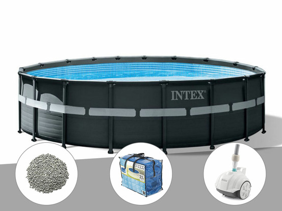 Kit piscine tubulaire ultra xtr frame ronde 5,49 x 1,32 m + bâche à bulles + 20
