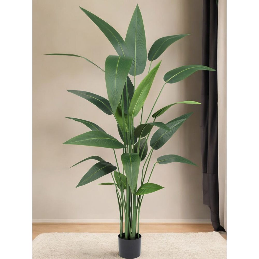 Plante Artificielle Heliconia VESA - 170 Cm De Hauteur | Décoration Tropicale Verte, Sans Entretien | Idéale Pour Intérieur - 2