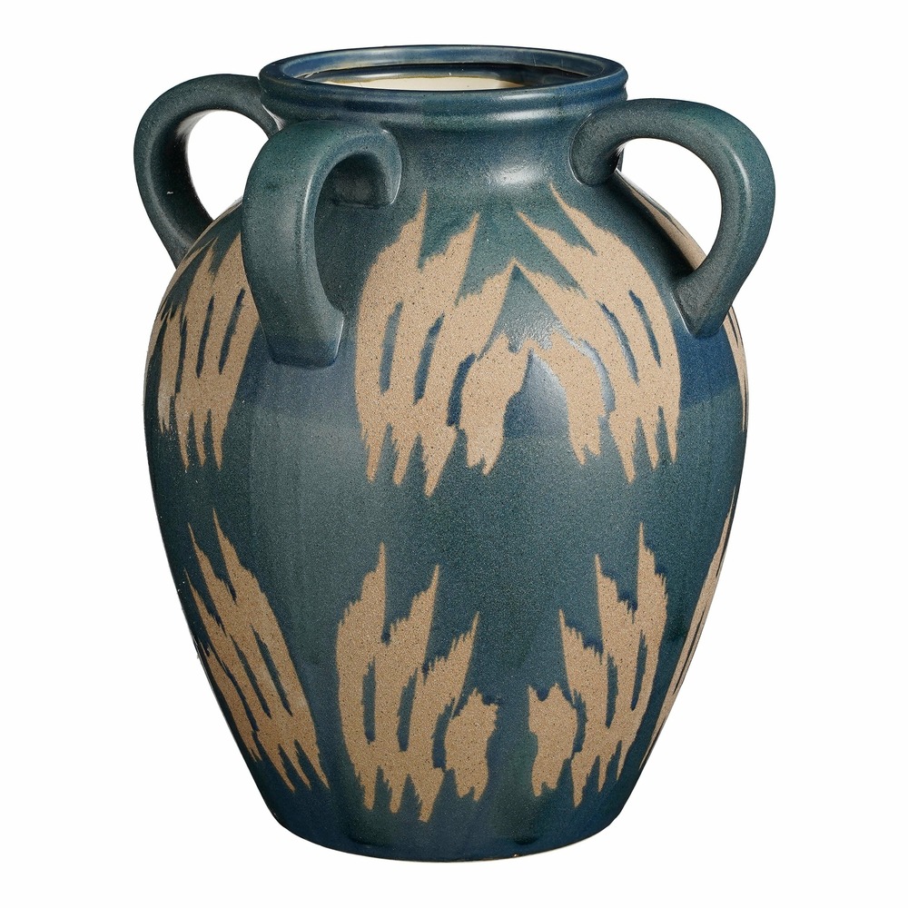 Mica decorations caldo vase - l28 x l28 x h36 cm - céramique - bleu foncé