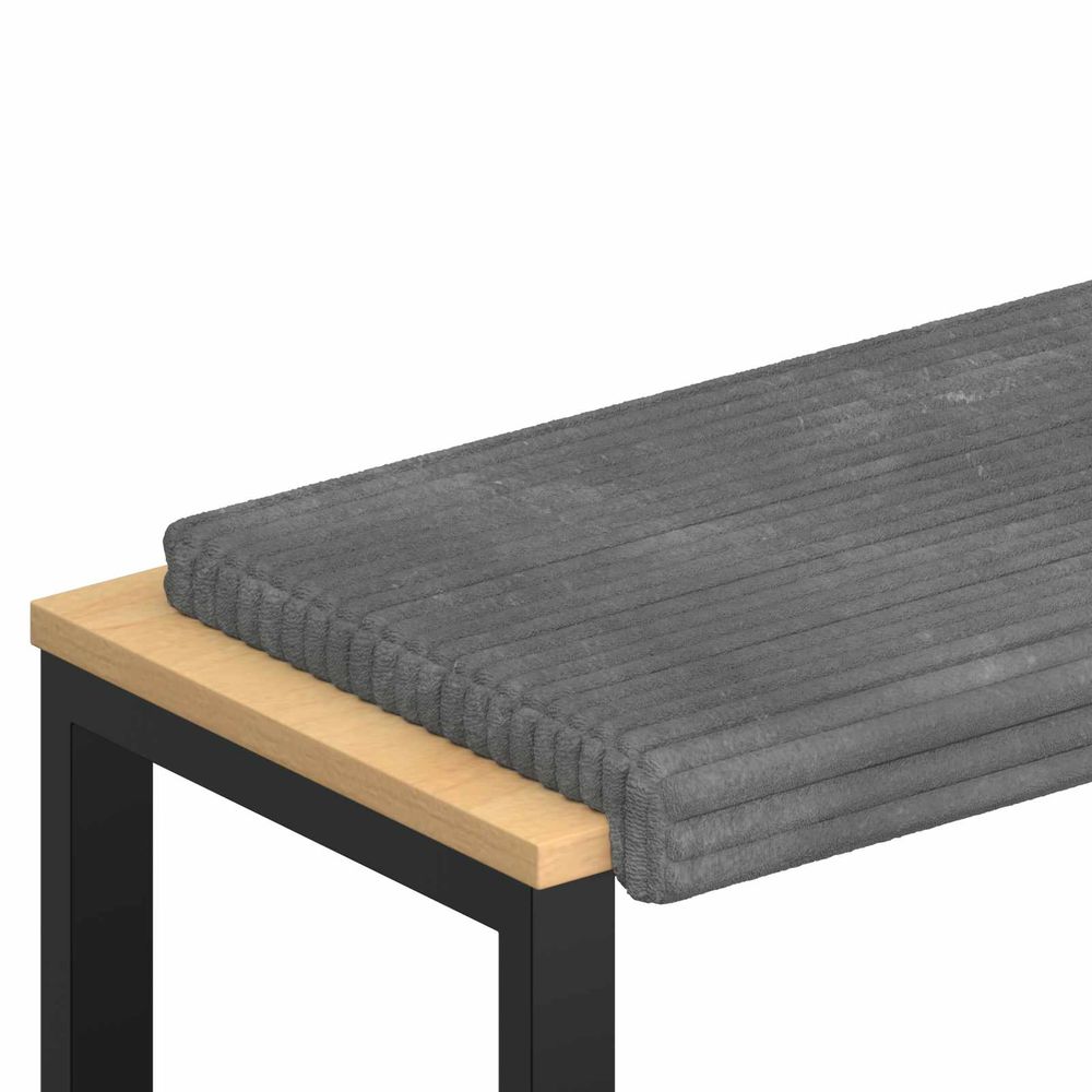 Coussin de banc velours côtelé en peluche gris clair