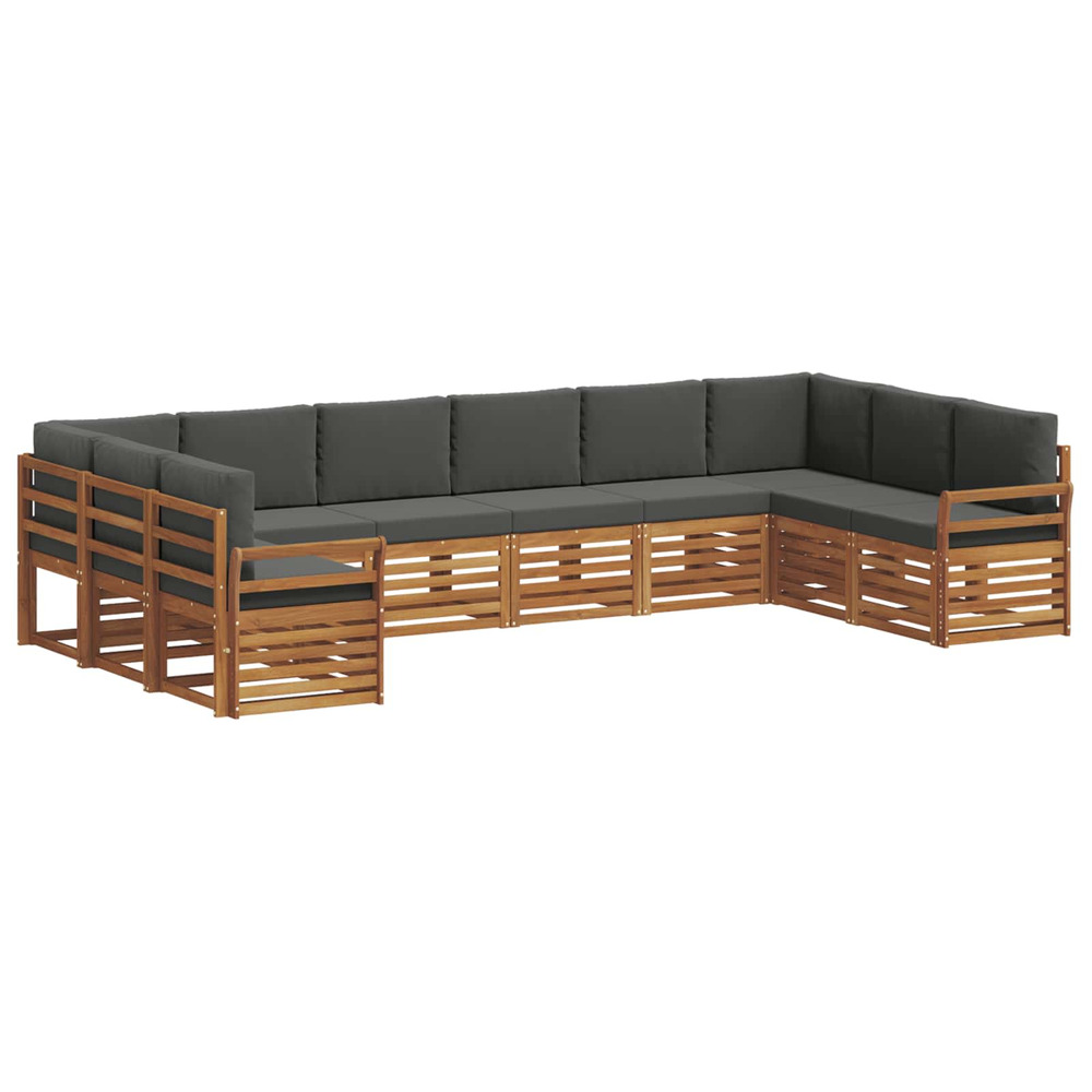 Ensembles de canapés avec coussin 10 pcs naturel et anthracite