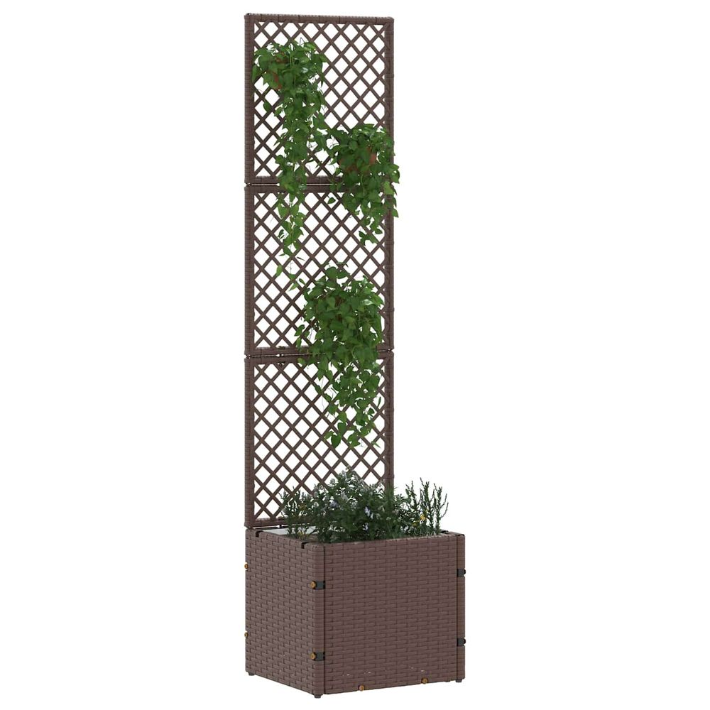 Garden trellis planter marron 35 x 30 x 135 cm métal