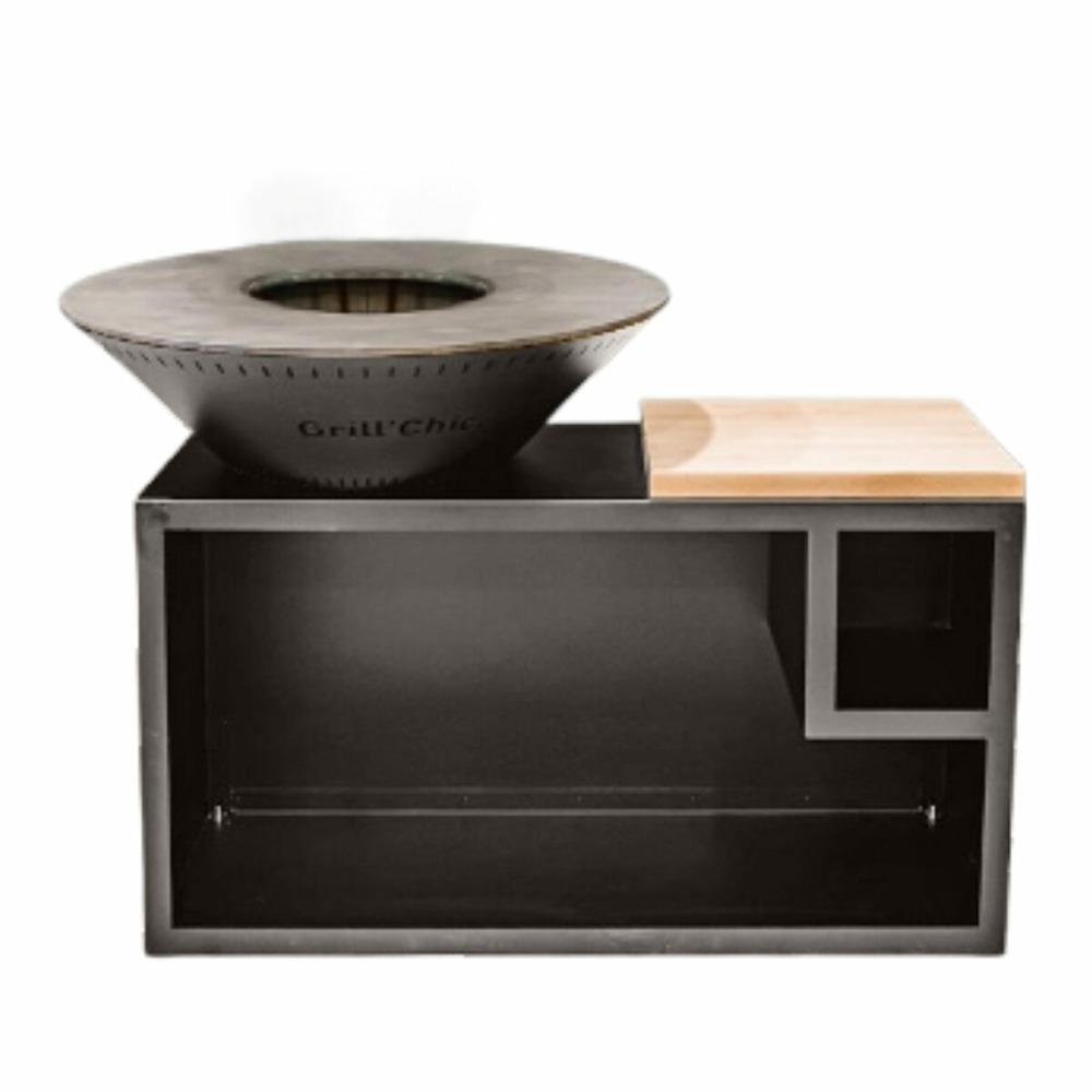 Traditionnel double cuve aluminium - brasero 103cm anthracite - sobre et spacieux pour des soirées chaleureuses