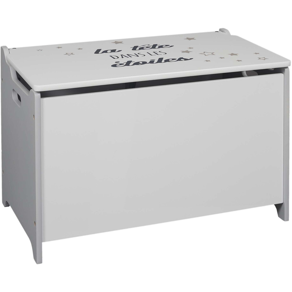 Coffre à jouets en bois mdf la tête dans les étoiles