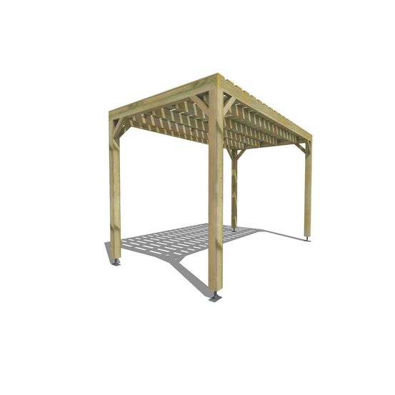 Pergola bois • 4m x 2m • indépendante • sens largeur • platelage bois • livraison comprise