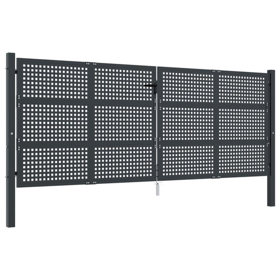 Portail de jardin anthracite 400x150 cm acier
