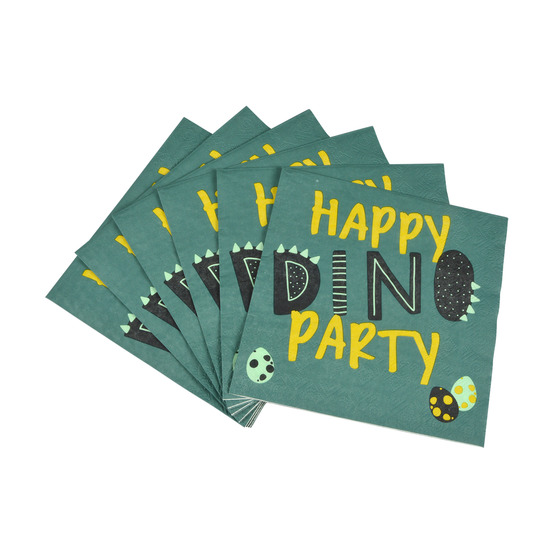 Lot de 20 serviettes en papier dino party