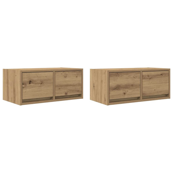 Meubles tv 2 pcs chêne artisanal 60x31x25,5cm bois d'ingénierie