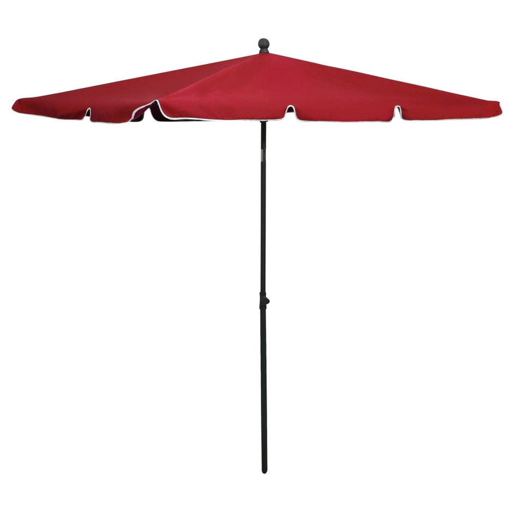 Parasol de jardin avec mât 210x140 cm rouge bordeaux