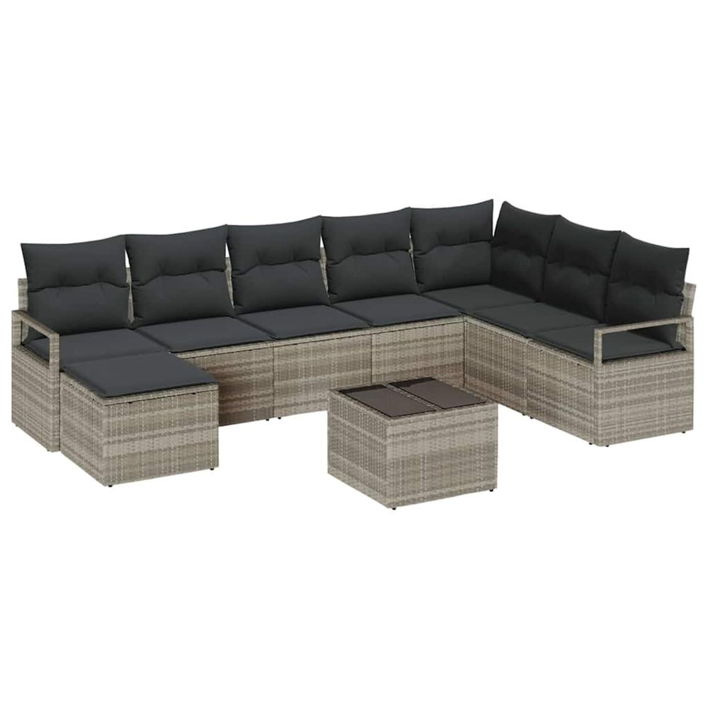Ensemble de canapés 8 pc gris clair polyrotin