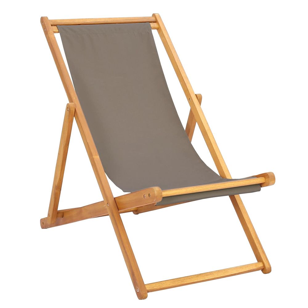 Chaise de plage taupe bois de teck massif