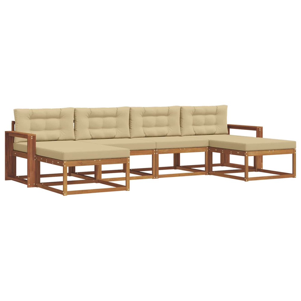 Ensemble de canapés d'extérieur 6 pcs naturel et beige