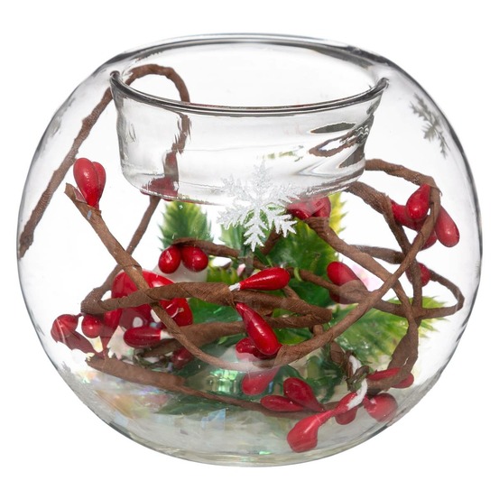 Photophore boule décoré verre