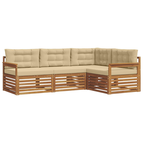 Ensemble de canapés d'extérieur 4 pcs naturel et beige